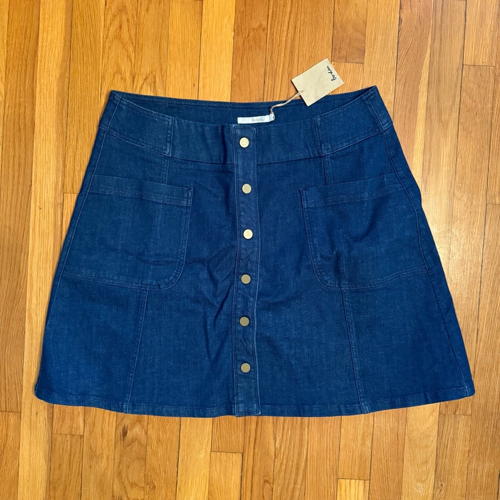 NWT Boden women’s Denim Snap-Front Skirt size 16